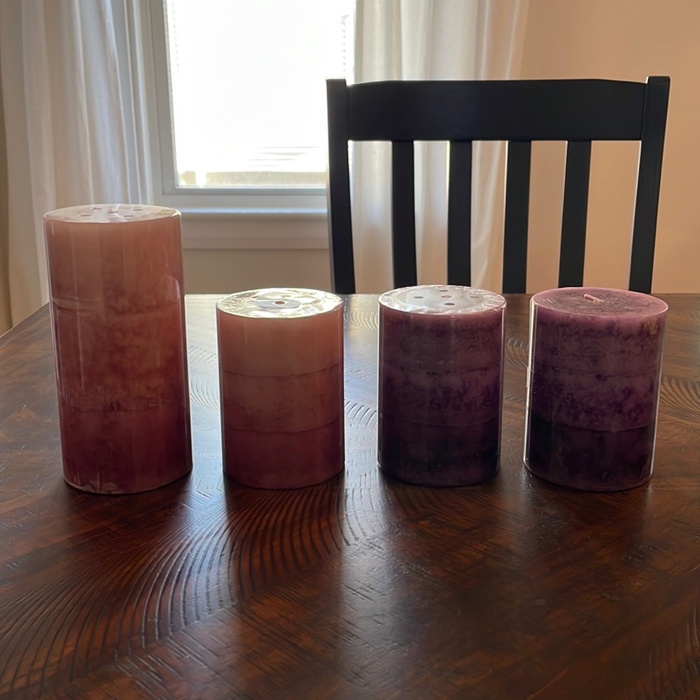 Lot of 4 scented ombré candles